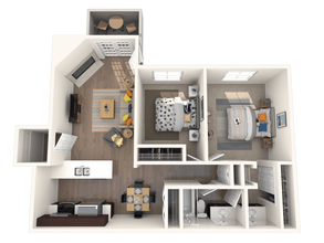 2 Beds • 1 Bath 16-2130 floor plan